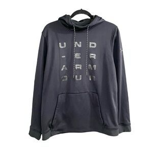 UNDER ARMOUR Armour Fleece Tempo Hooded Pullover Sweatshirt Black L